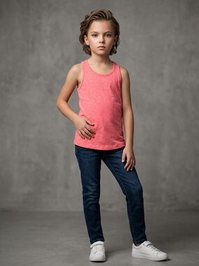 George Coral Tank Top for Kids